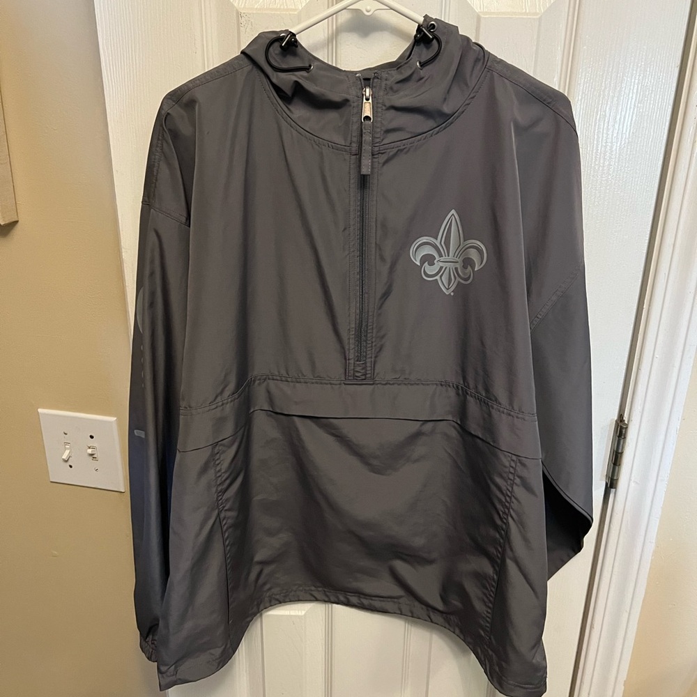 Unisex Champion Fleur-De-Lis Adult Large Gray Lightweight  Hoodied Jacket